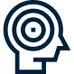 Focus, mindset target, or hypnotherapy icon.